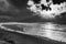 Black and white photo of Inch beach
