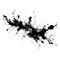 A black and white photo of a splattered paint splatter