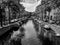 Black and White Photography of View of Amsterdam canals