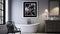 Black And White Photorealistic Bathroom With White Bathtub