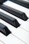 Black And White Piano Keys In Musical Studio.