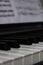 Black and white piano keys, waiting for their musician. Piano before the concert.