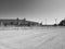 Black and white picture of New Mexico Metal Windmills