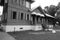 Black and white picture of old 19th Century Royal Green and White Summer palace/house