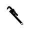 Black and white pipe wrench icon vector