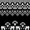 Black and white Pixel art traditional Thai elephant ethnic geometric abstract textile pattern illustration vector design