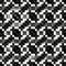 Black and white pixels of polygons Abstract seamless geometric background