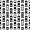 Black and white police cars seamless pattern