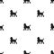 Black and white poodle silhouettes seamless pattern