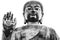 Black and white portrait of big buddha