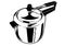 Black and white pressure cooker vector illustration