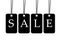 Black and white price tag hang from rope big sign sale vector il