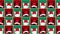 Black White Rabbit Chess board Christmas Red Green Background.