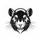 Black And White Rat Logo Design With Strong Facial Expression