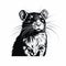 Black And White Rat Vector Illustration For National Geographic Inspired Art
