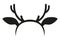 Black and white reindeer antler hat silhouette
