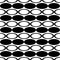 Black and white repeating abstract geometric ellipse pattern - vector background design from curved oval shapes