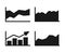 Black and white rising graph histogram set
