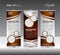 Black and white Roll Up Banner template vector illustration, coffee roll up stand, coffee banner
