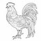 Black And White Rooster Coloring Pages For Children