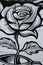 Black and white rose street graffiti detail