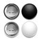 Black and white round badge photo realistic vector set