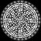 Black and white round design with ethnic symbols