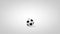 Black and white round soccer ball jumping and rolling