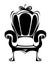 Black and white royal throne.