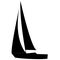 Black & white sail boat silhouette