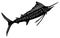 Black and white sailfish illustration