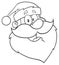 Black And White Santa Claus Face Classic Cartoon Mascot Character Hand Drawing