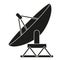 Black and white satellite antena silhouette