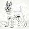 Black And White Schnauzer Dog Outline Vector Illustration