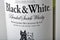 Black and White Scotch Whisky bottle closeup