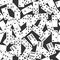 Black and white seamless domino pattern