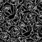 black and white seamless floral asymmetric pattern, monochrome repeat pattern