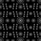 Black and white seamless garlands pattern of mosaic dotted snowflakes. Floral lattice print of beads. Vector