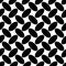 Black and white seamless geometrical ellipse pattern - vector background from diagonal curved oval shapes