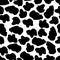 Black and white seamless pattern with blots. Animal print. Cow texture. Endless abstract background with simple elements. Vector