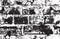 Black and white seamless pattern with brick wall