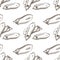 Black and white seamless pattern with eggplants in vintage style