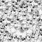 Black and white seamless pattern with funny llamas