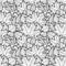 Black and white seamless pattern with leaves