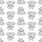 Black and white seamless pattern with moths and butterflies.