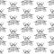 Black and white seamless pattern with moths and butterflies.