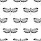 Black and white seamless pattern. Openwork dragonflies. Isolated insects on white background. Vector illustration. Great