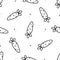 Black and white seamless pattern of outline carrot vegetables