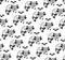 Black and white seamless pattern with raccoons