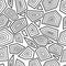 Black and white seamless pattern with random geometric shapes with sharp corners